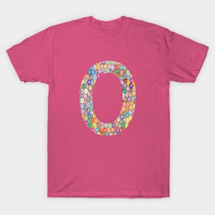 Number 0 Colorful Flowers Gift T-Shirt